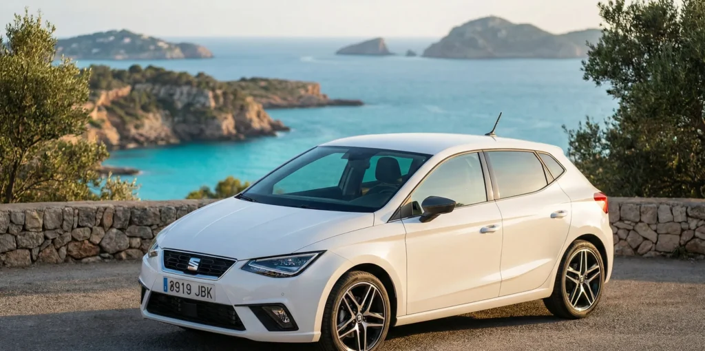 Vehículo destacado frente a costa de Ibiza