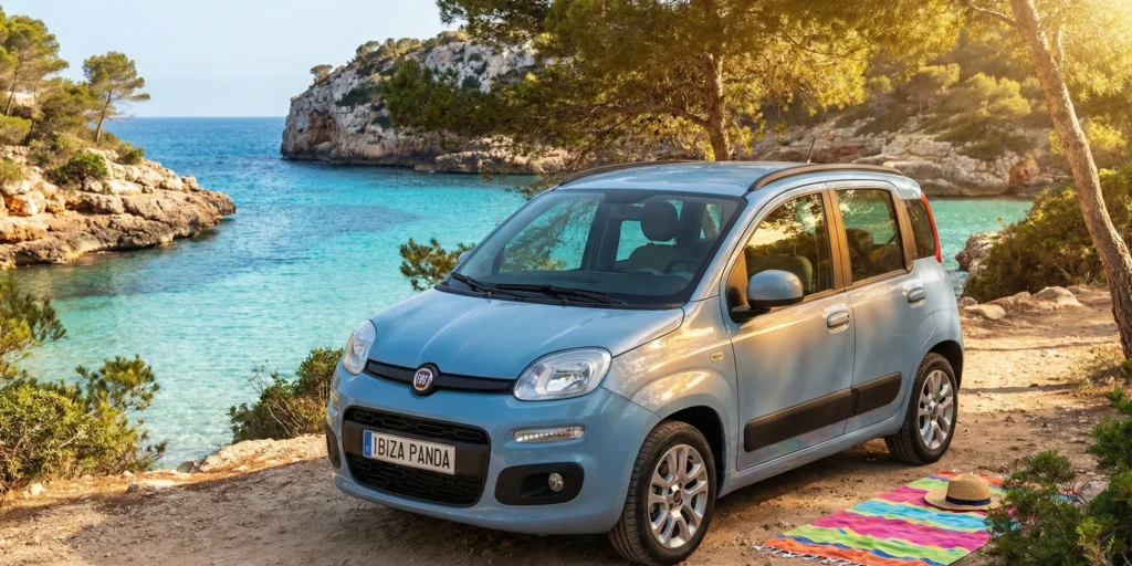 Vehículo destacado frente a costa de Ibiza